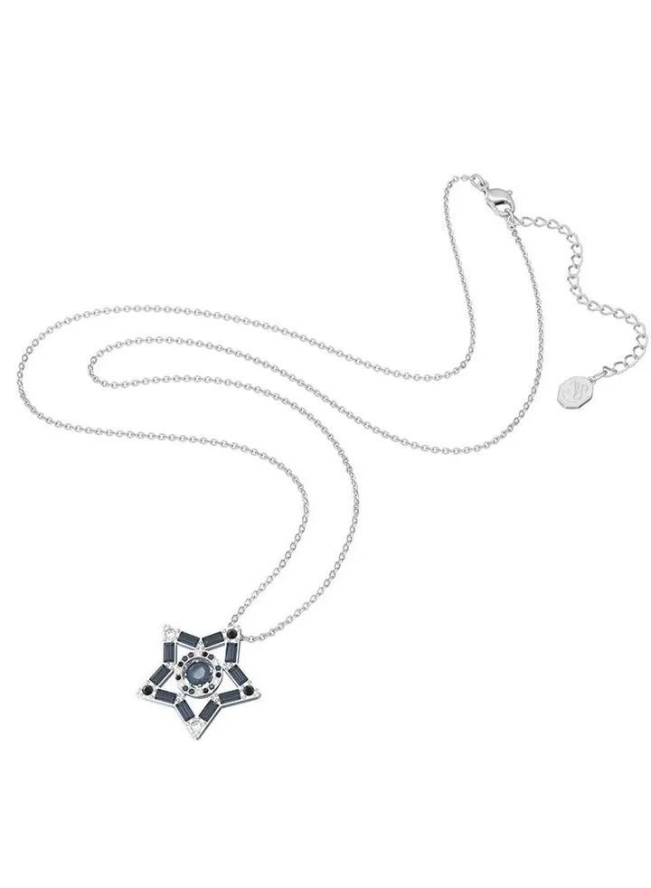 Chomel Women's Stella Mixed Cut Star Pendant Rhodium Plated