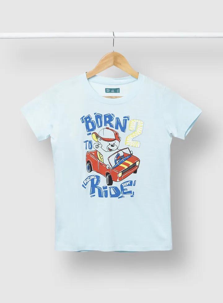 Pure Cotton Boys Comfortable Stylish T-Shirt Blue / Red