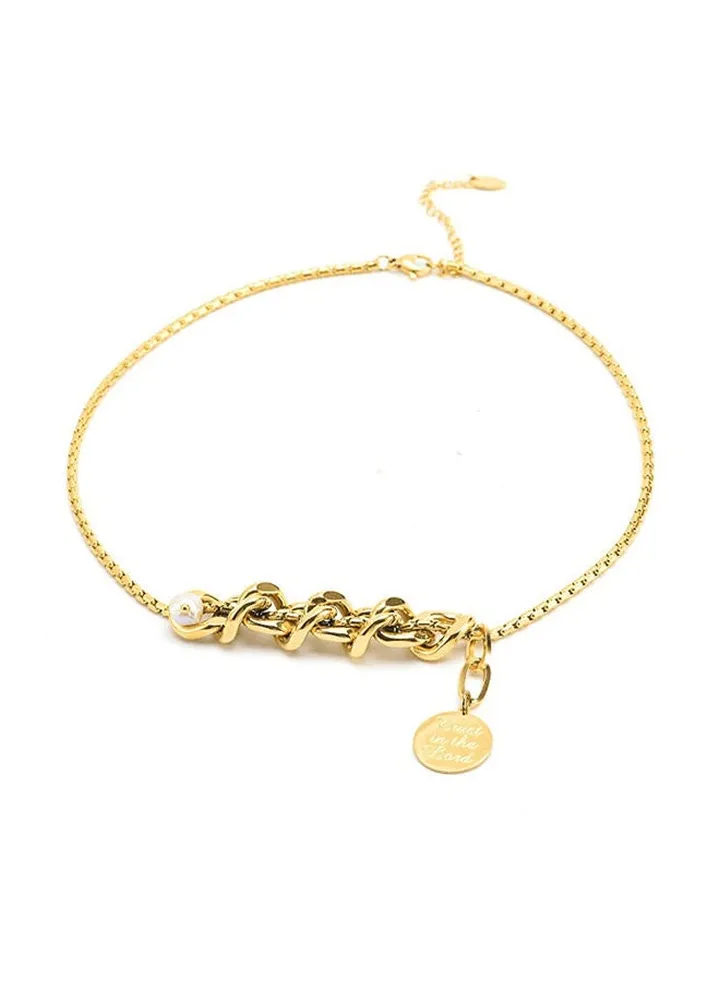 Women's Stainless Steel Gold Necklace - LC.N.01234.110