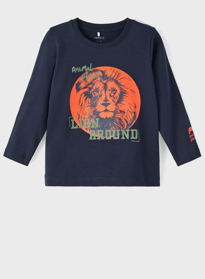 Kids Lion Print T-Shirt