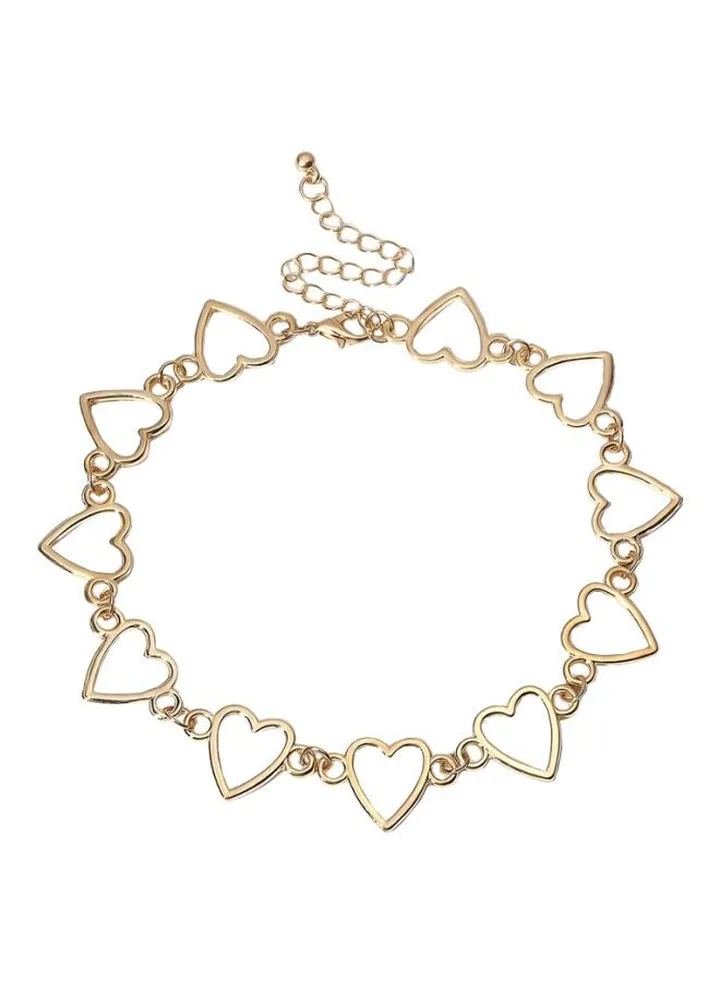 Heart Designed Zinc Alloy Choker Necklace