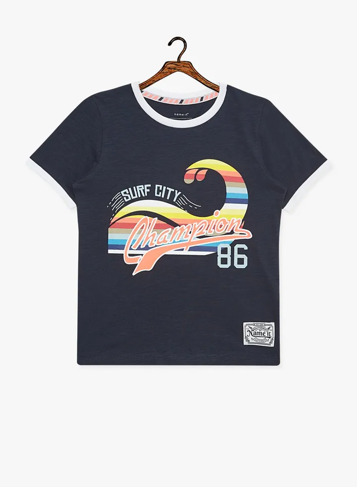 Kids Ringer T-Shirt Black/Red/Yellow