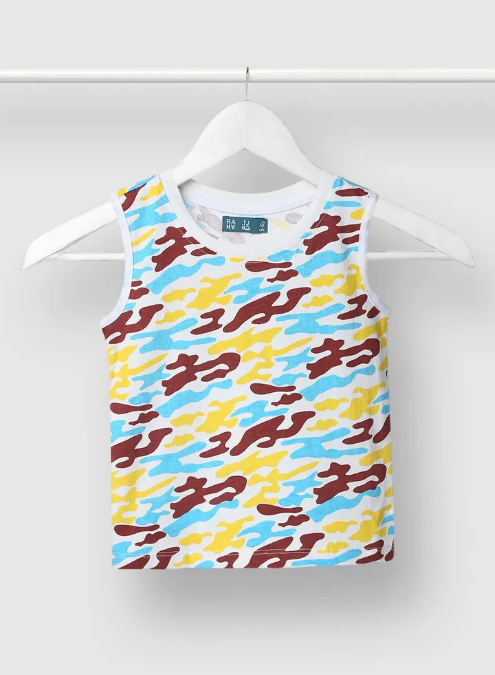 Trendy Boys Stylish Printed T-Shirt Brown