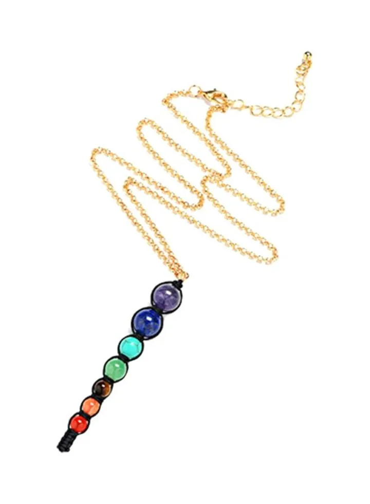 Silver Gold Plated Stone Studded Pendant Necklace