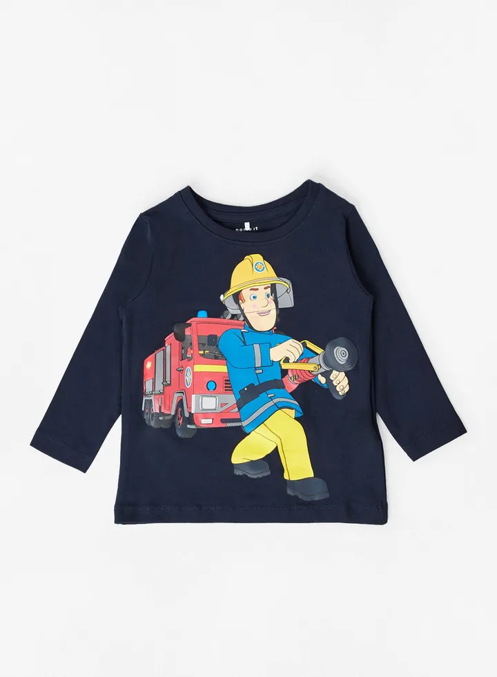 Baby Fireman Graphic T-Shirt Navy