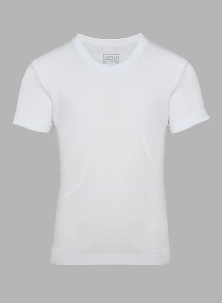 Cotton Half Sleeve Circle Undershirt White