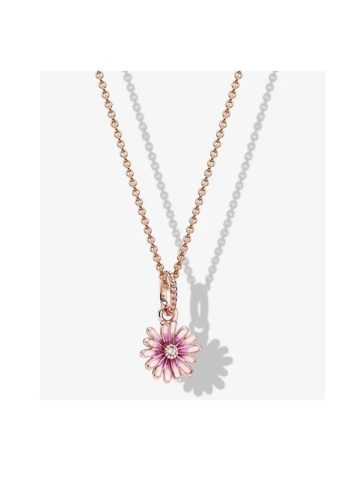Pandora pink daisy necklace
