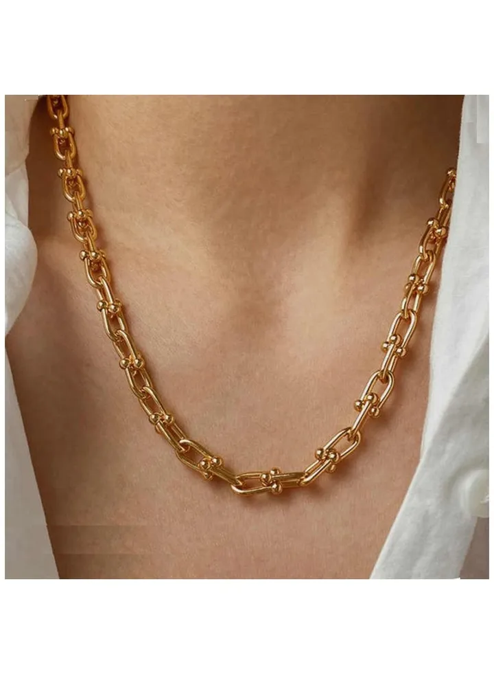 Elegant 14 karat gold plated necklace - 55 cm