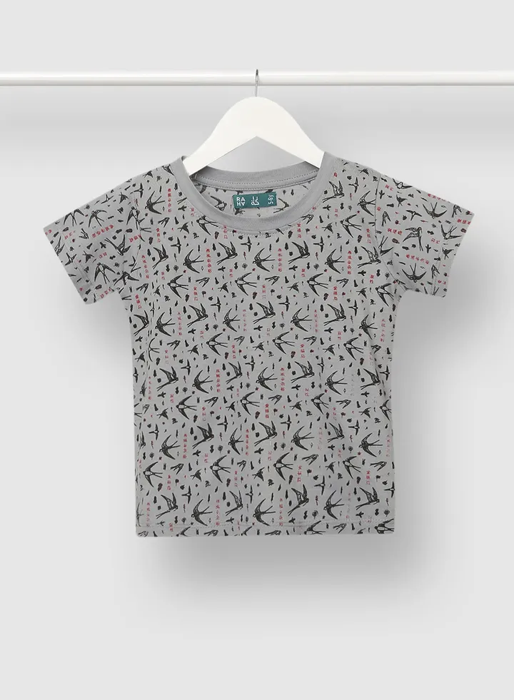 Boys Printed T-Shirt Black / Grey