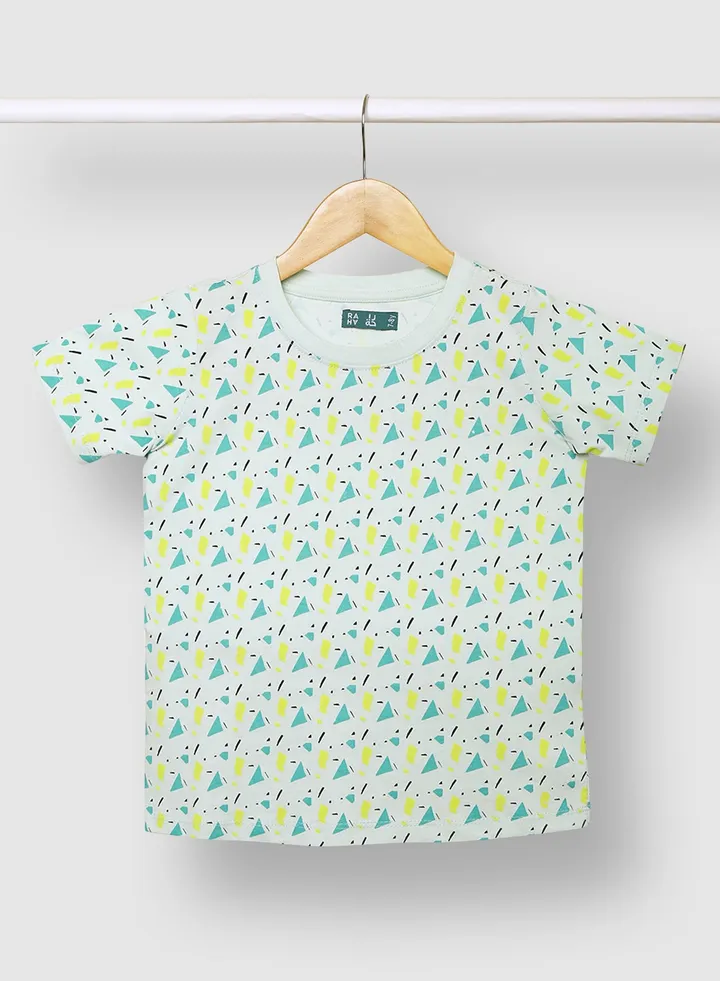 Boys Printed Casual T-Shirt Green