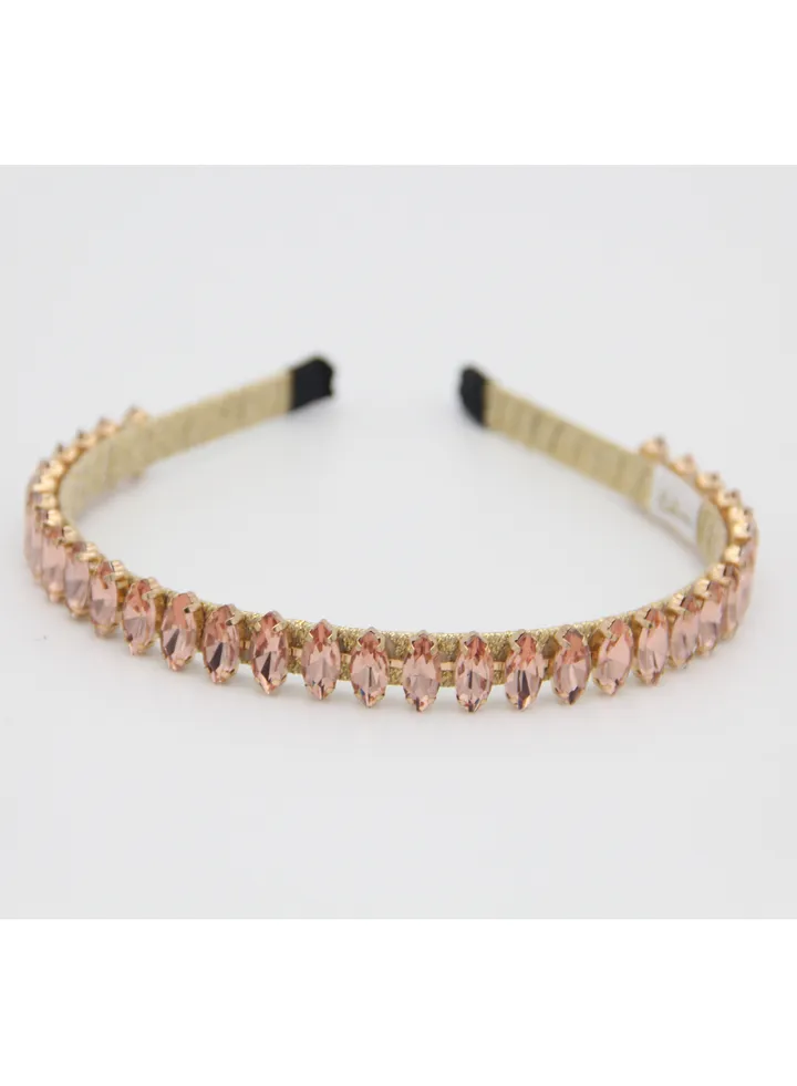 Headband Amy For Girls Red Pink Stones