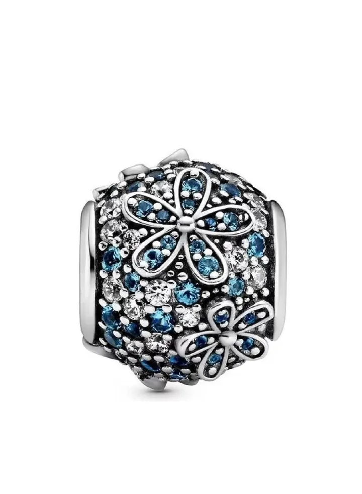 Pandora pavé flower necklace