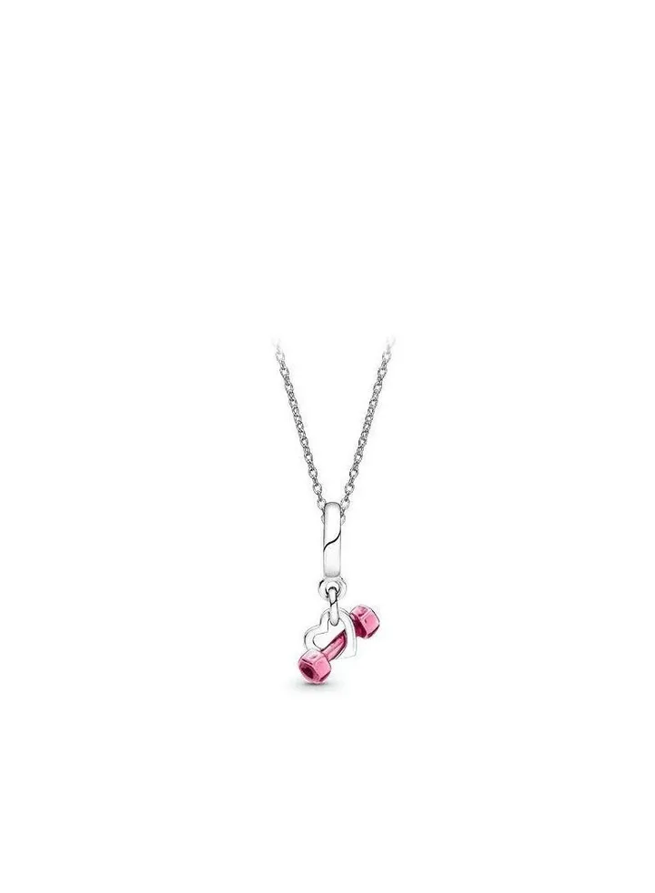Pandora pink dumbbell necklace