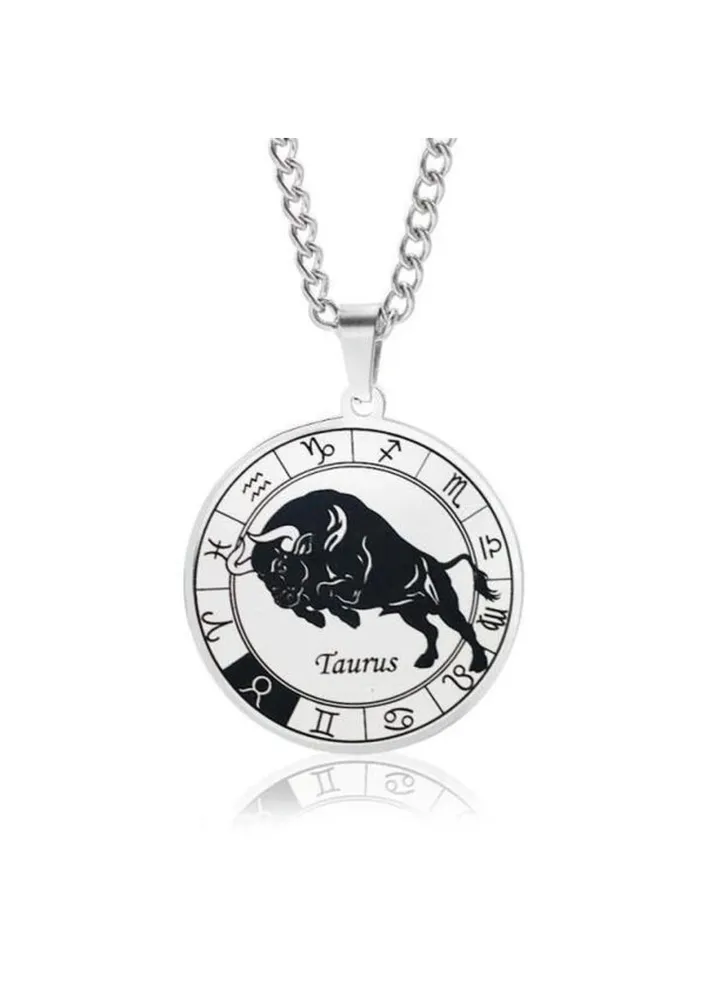 High quality stainless steel and stainless steel zodiac necklaces, suitable for women and men - Taurus