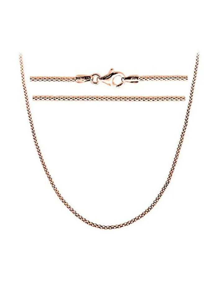 925 Sterling Silver Rose Gold Plated Chain Necklace