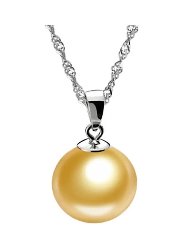 Round Faux Pearl Pendant Necklace