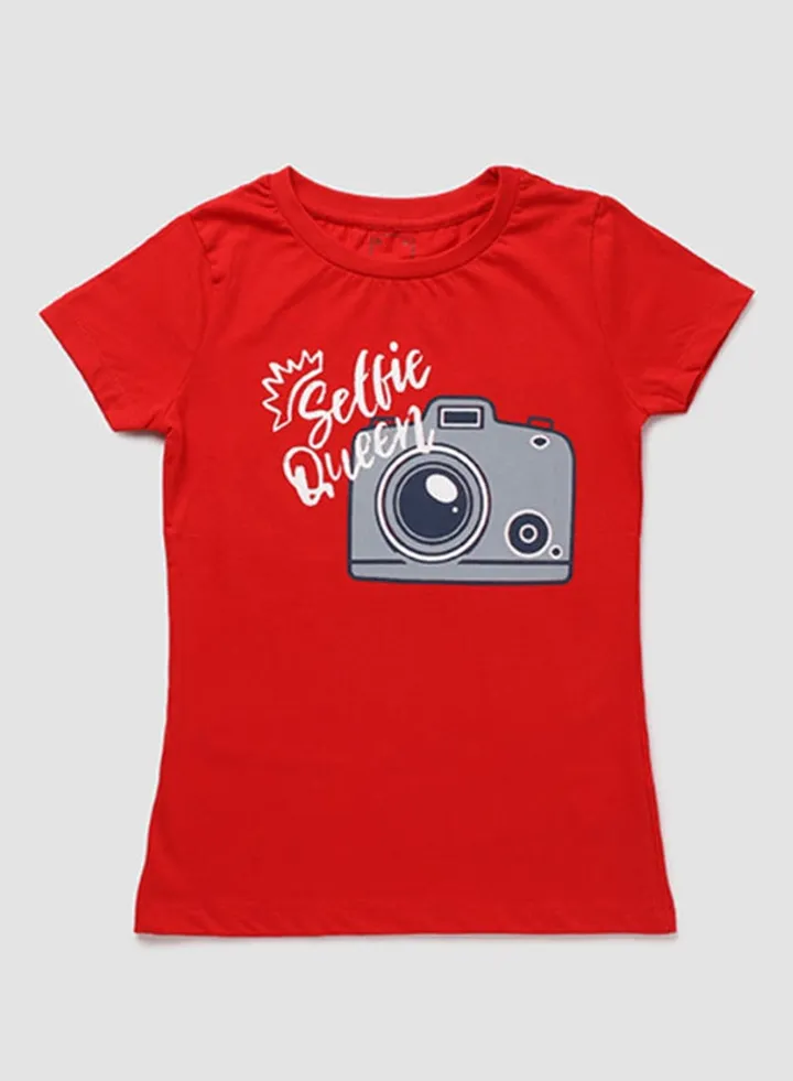 Boys Crew Neck Short Sleeve T-Shirt Red