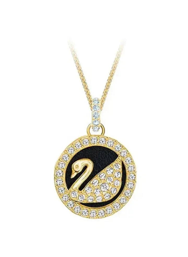 Stone Studded Swan Pendant Necklace