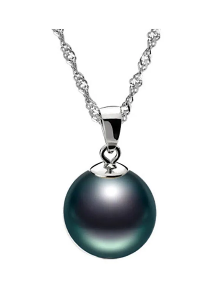 Round Faux Pearl Pendant Necklace