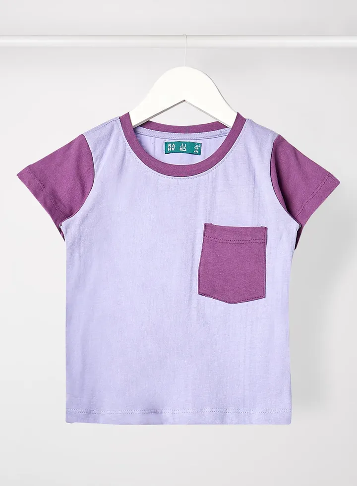 Boys Colourblock T-Shirt Purple