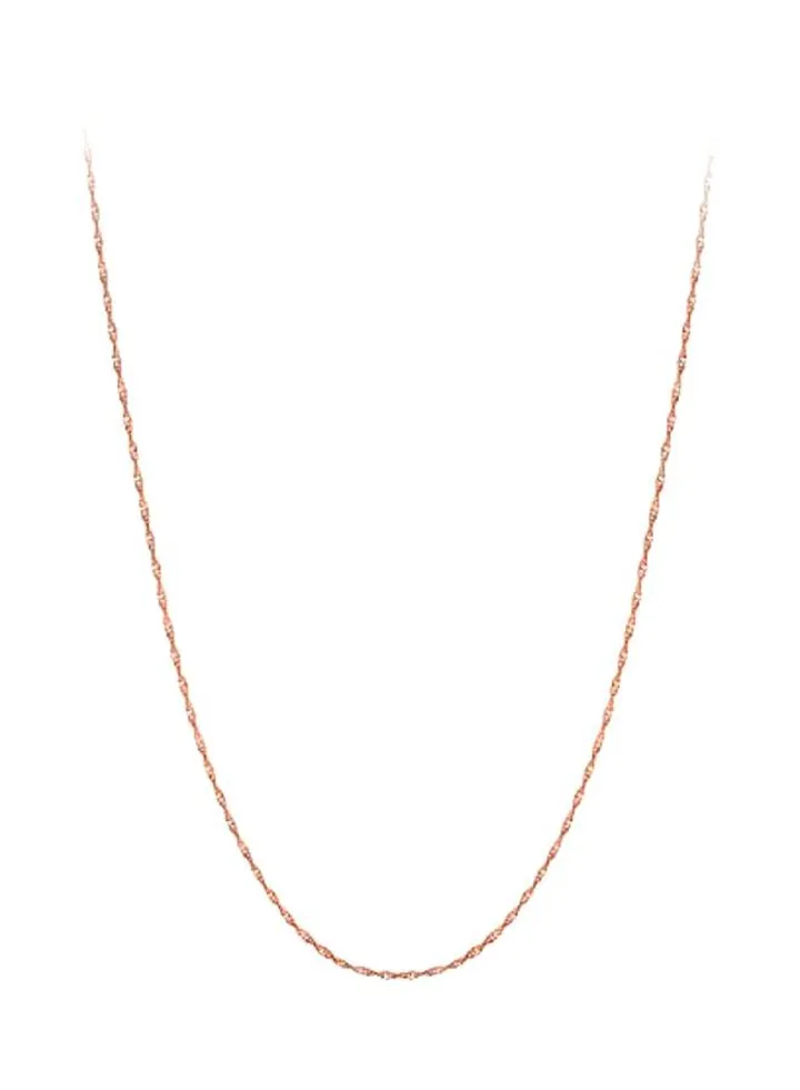 Rose Gold Plated Sterling Silver Rope Link Chain Necklace