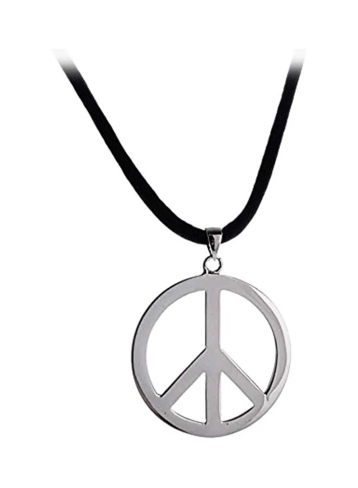925 Sterling Silver Peace Sign Pendant Necklace