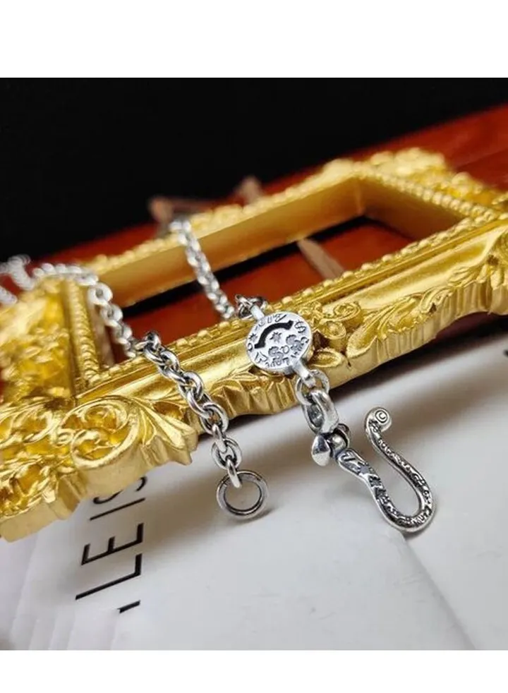 925 sterling silver necklace with a distinctive lock design
