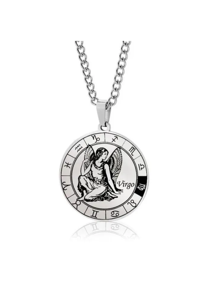 Zodiac necklaces of high quality stainless steel and stainless steel, suitable for women and men_Virgo