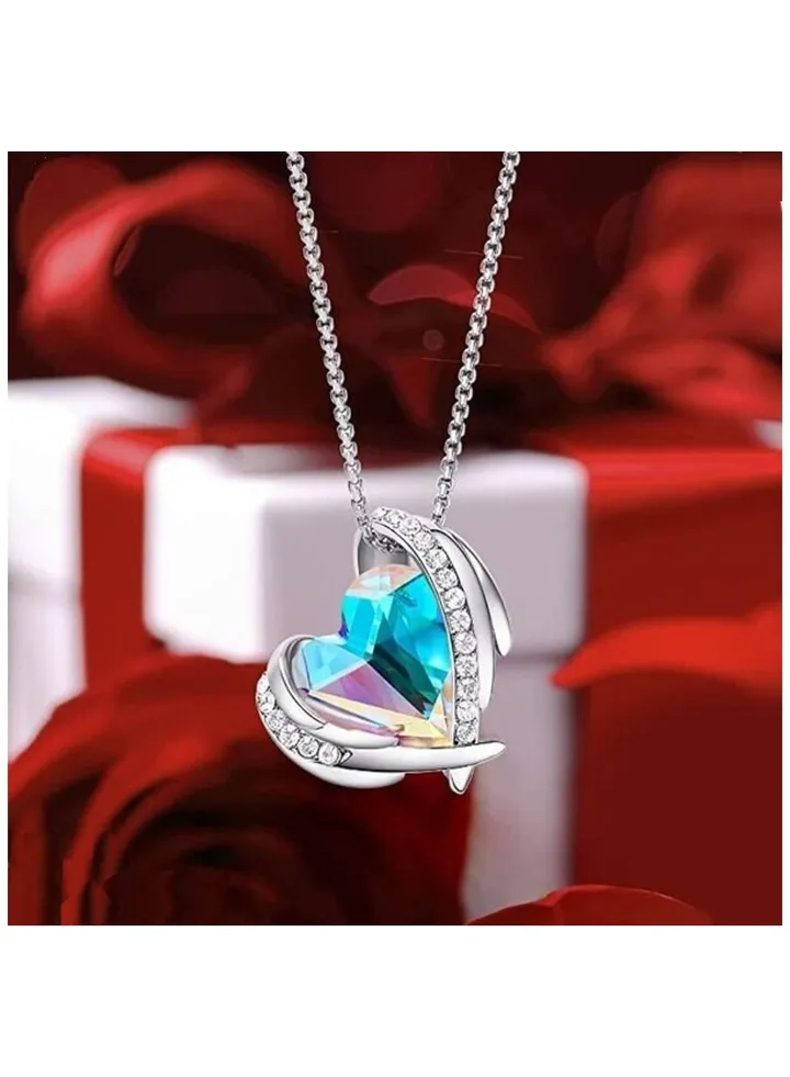 Luxurious s925 sterling silver necklace inlaid with white micro zircon