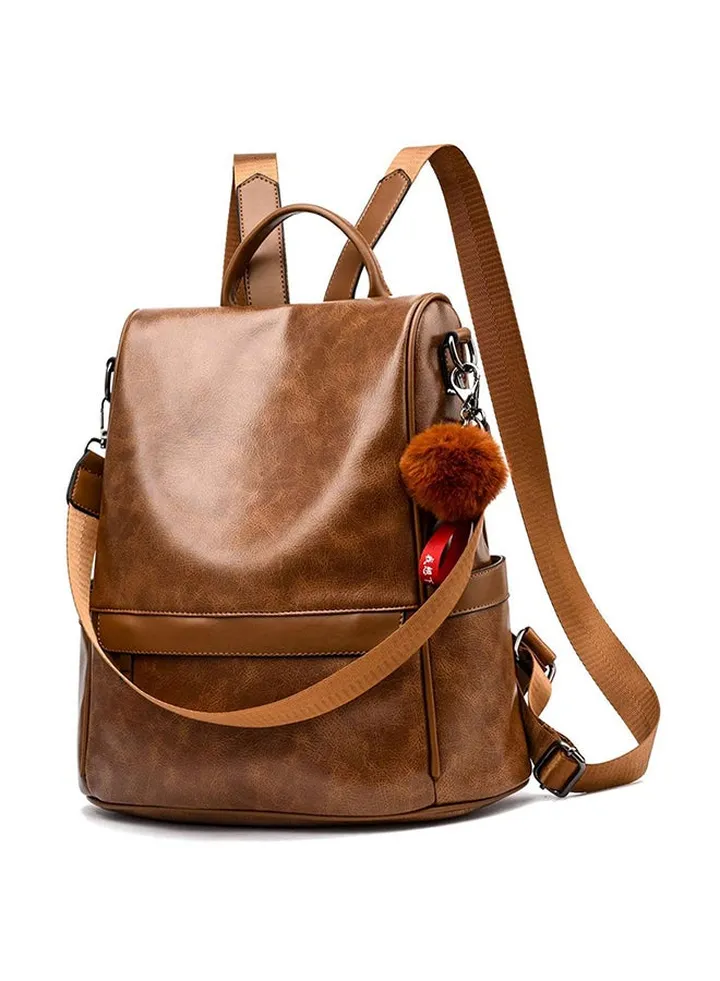 Anti-theft Casual Shoulder Backpack Brown