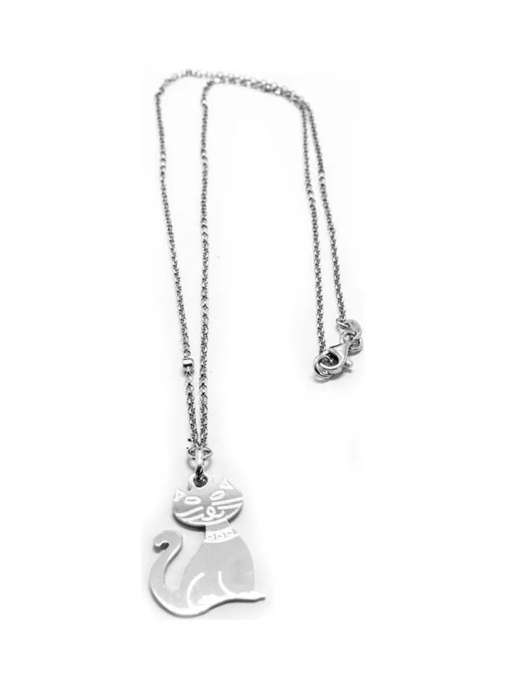 925 Sterling Silver Cat Pendant Necklace