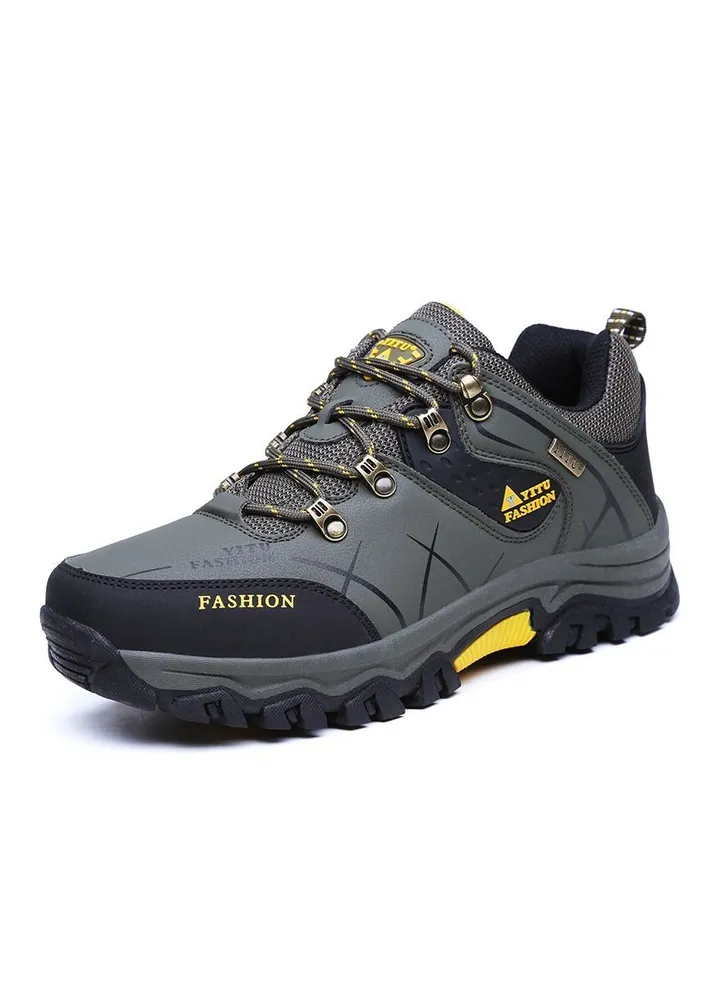 Camping Climbing Lace-Up Hiking Shoe Green