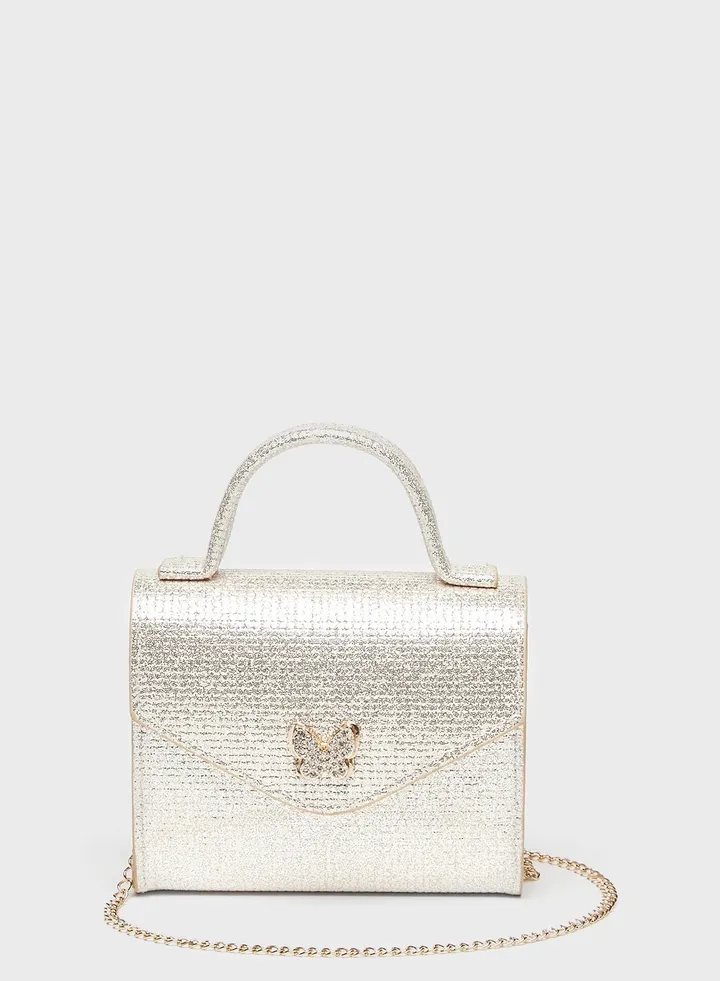 Kids Top Handle Flap Over Crossbody Fashion Bag