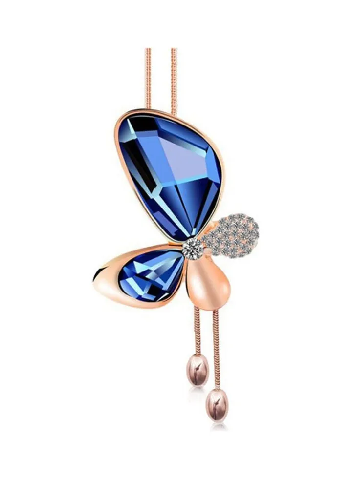 Rhinestone Butterfly Pendant Necklace