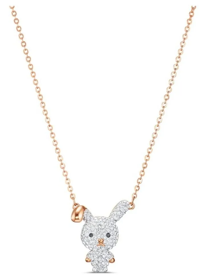 Cute cute bunny necklace women's all-match clavicle chain rose gold-plated