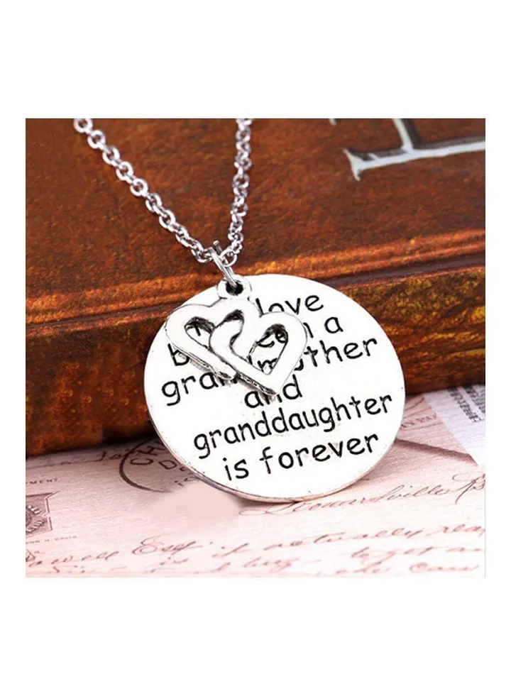 Trendy Heart Letter Round Pendant Necklace