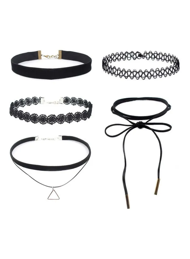 Hollow Pendant Choker Lace Necklace