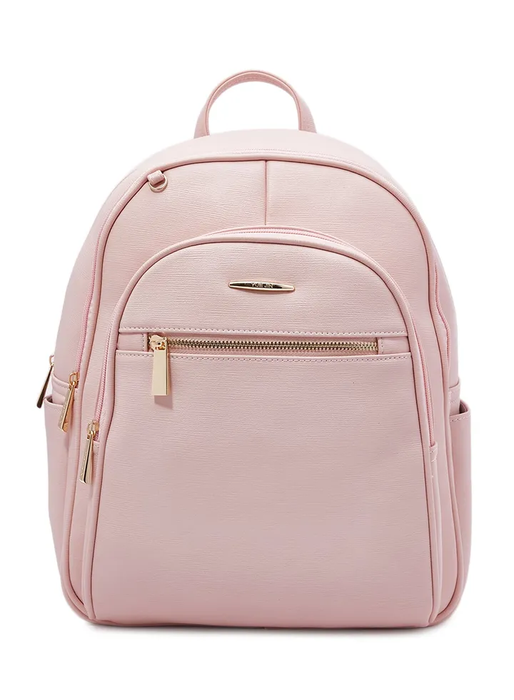 Faux Leather Fashion Backpack Pink