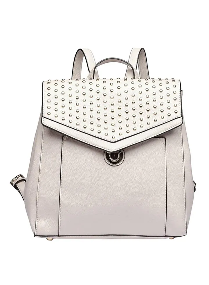 Rivet Design Casual Backpack Off White