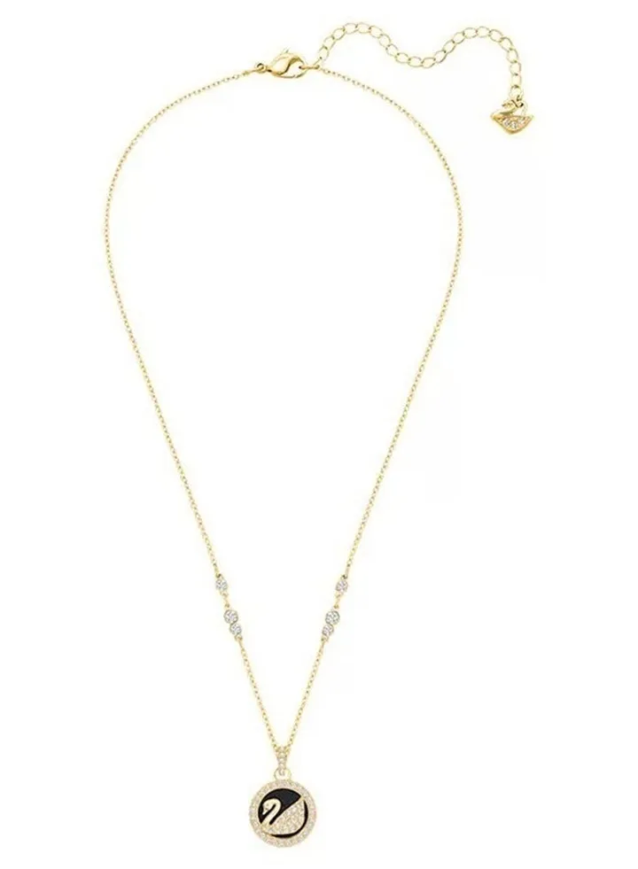 Swarovski Graceful Pearly Swan Stone Studded Pendent Necklace