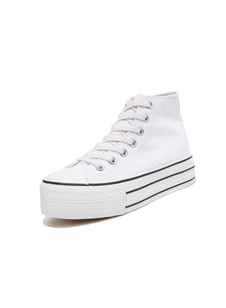 Classic All Star Sneakers White Increase Height Cloth Shoes