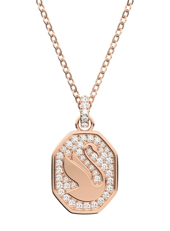 Swarovski Signum Octagonal Emblem Swan Necklace