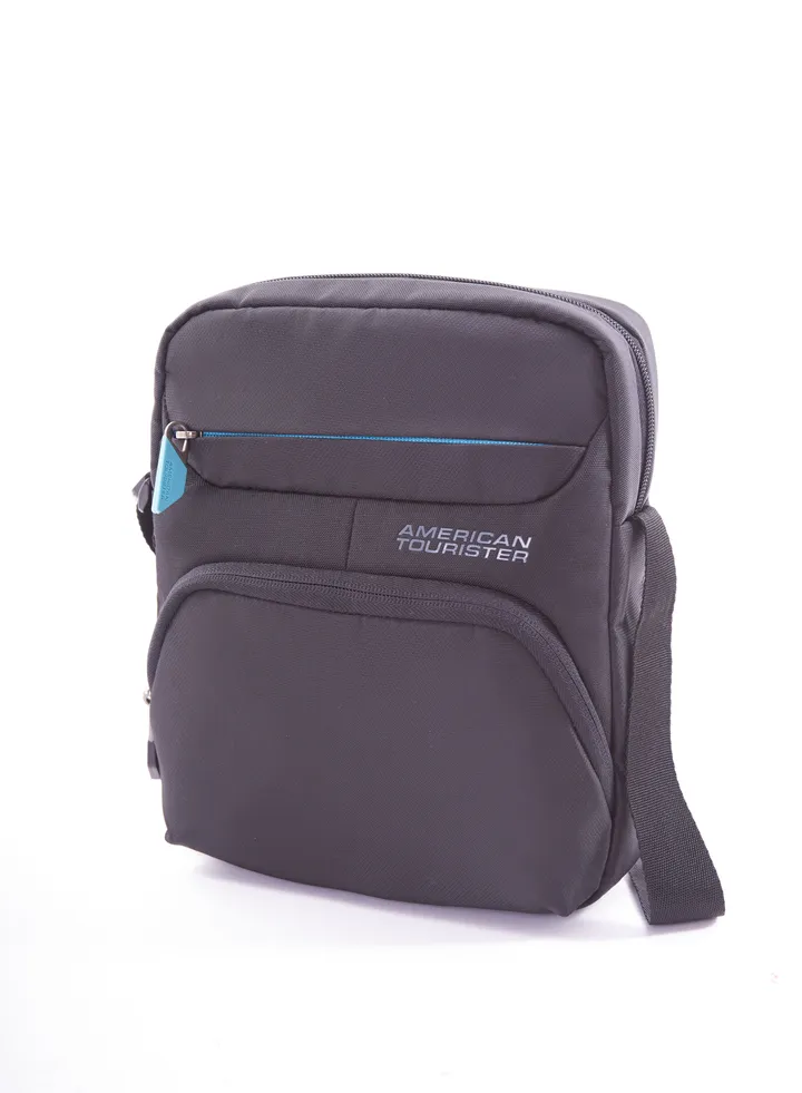 AMBER VERTICAL SHOULDER BAG-BLACK/BLUE