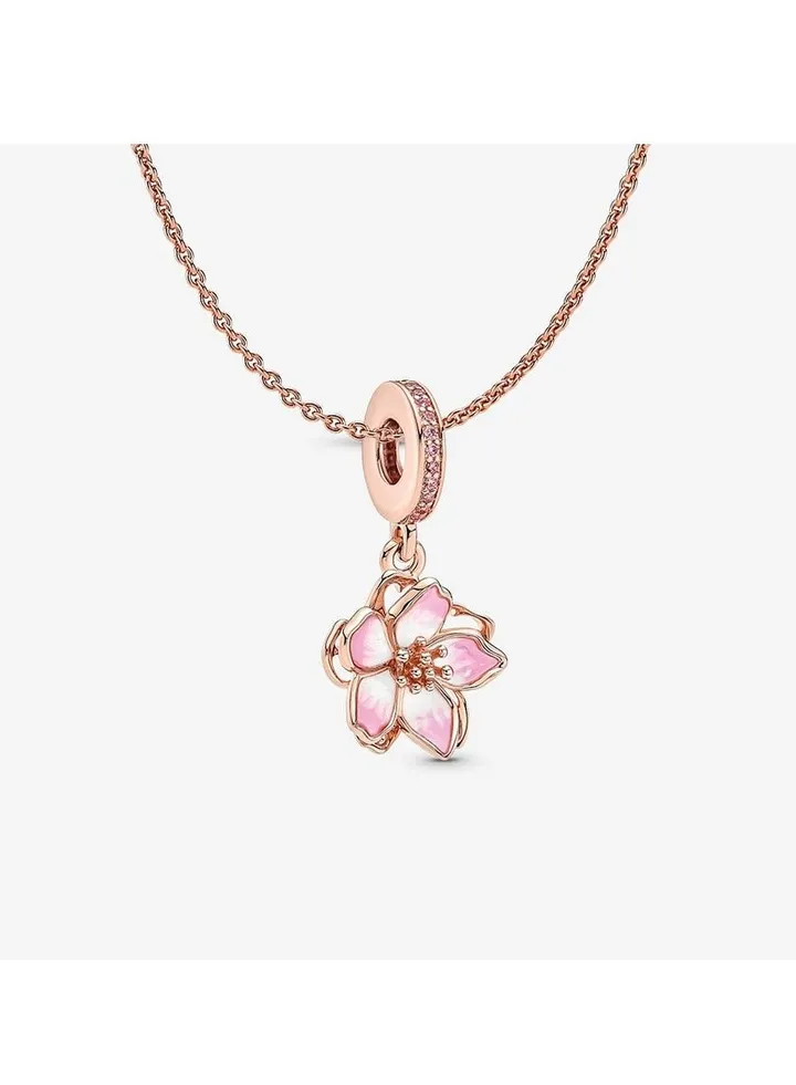 Pandora light pink cherry blossom necklace set