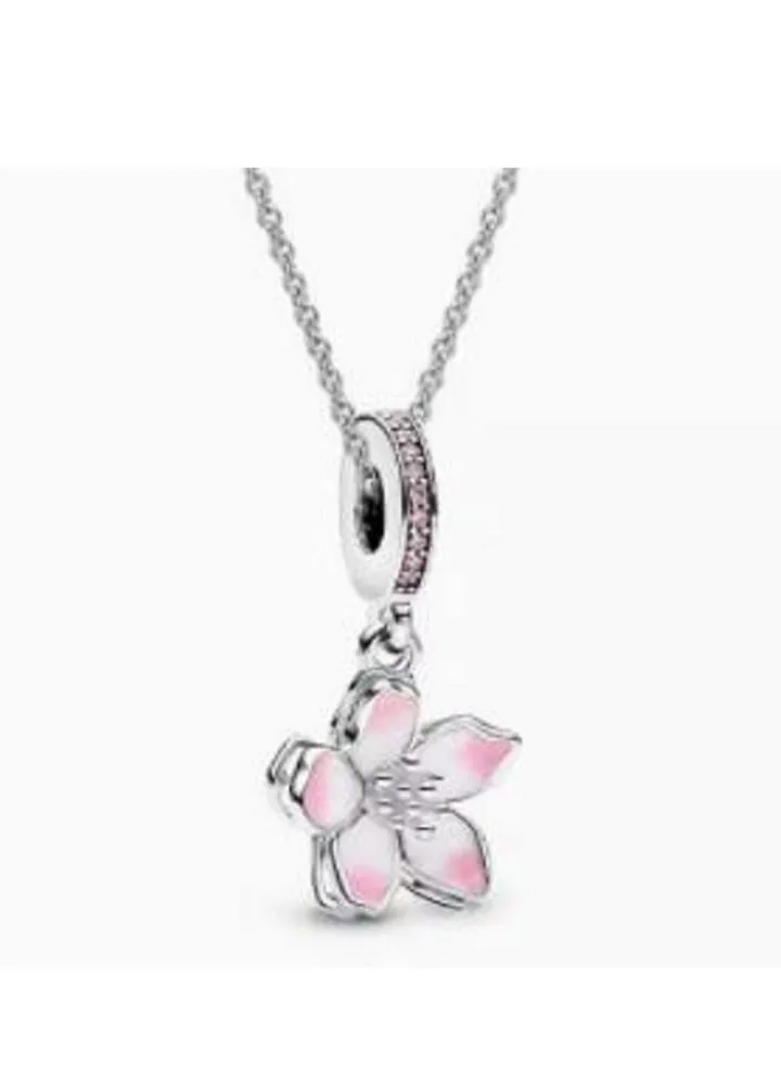 Pandora light pink cherry blossom necklace