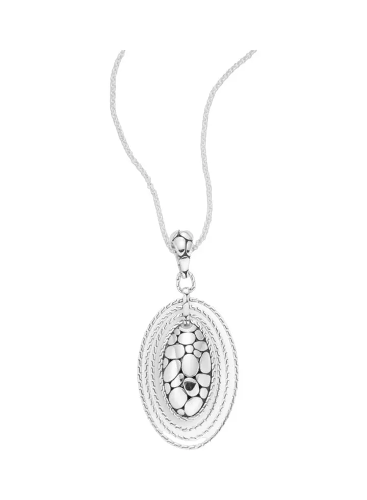 Sterling Silver Oval Necklace for Women One Size
