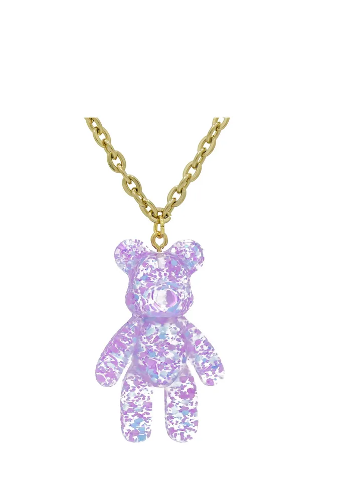 Teddy Bear Violet Necklace