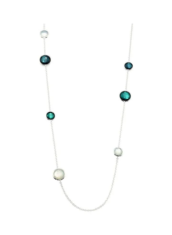 Rock Candy Wonderland Mixed Stone and Sterling Silver Station Necklace for Women One Size