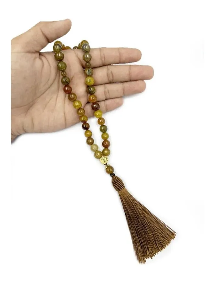 REBUY Natural Dragon Vein Agate Stone Tasbih
