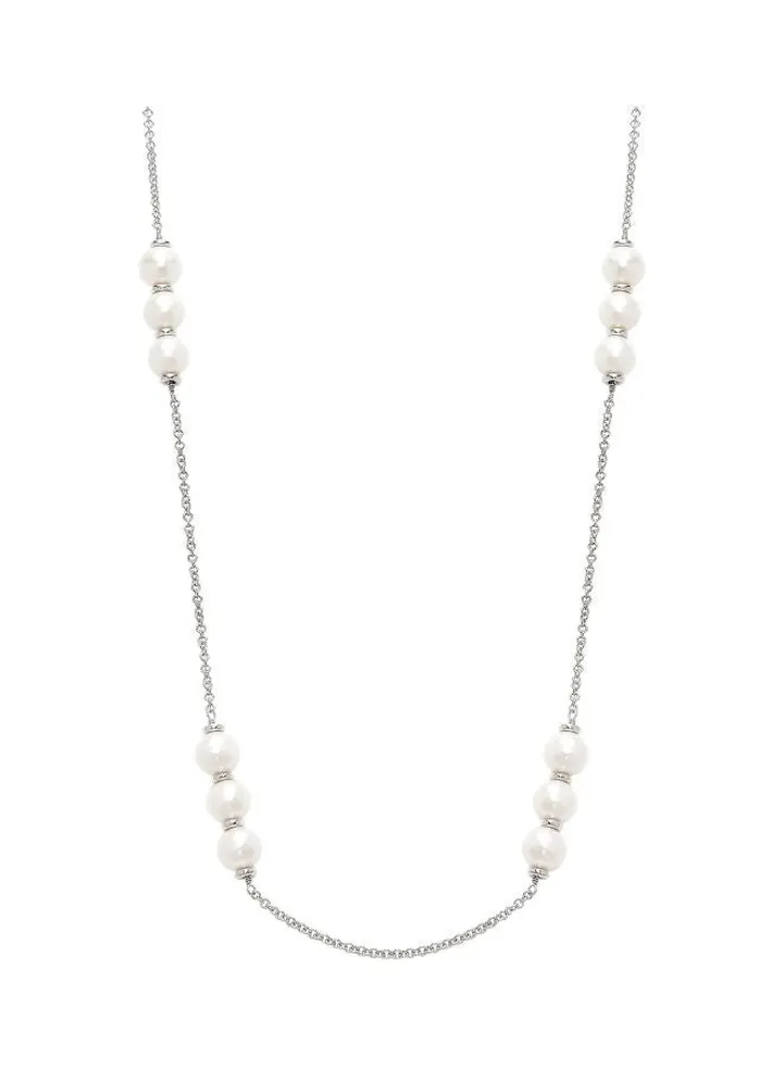 Sterling Silver and 7mm Freshwater Pearl Necklace for Women One Size
